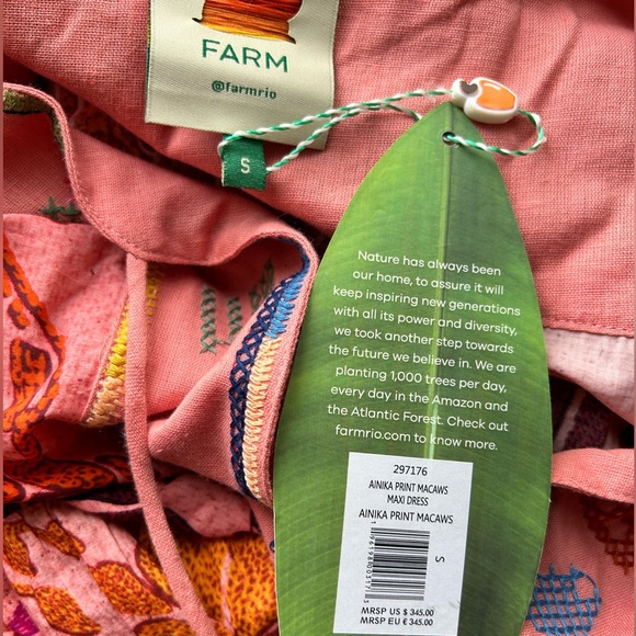 FARM Rio Ainika Print Macaws Maxi Dress Size Small - Picture 12 of 12